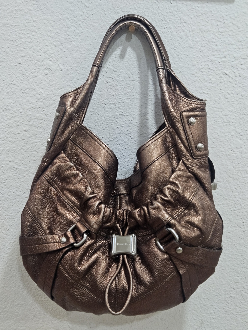Vintage B. Makowsky Metallic Copper Leather Hobo BagCondition